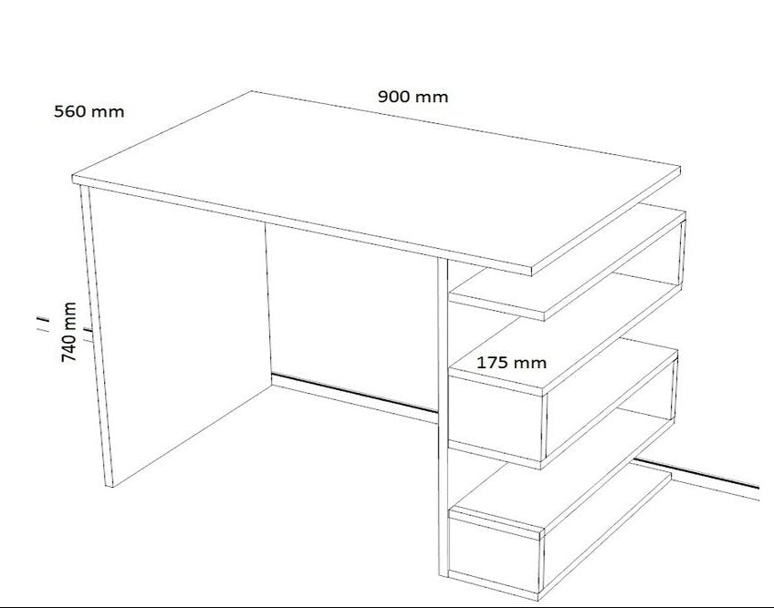 Bureau Moderne avec Étagères de Rangement
