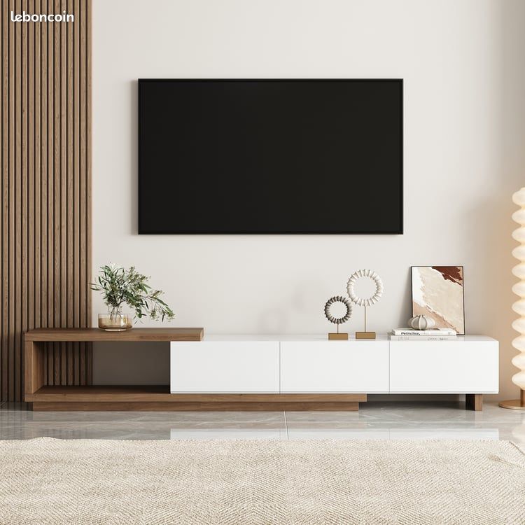 Meuble Télé Design Extensible Avec 3 Tiroirs (1790mm-2550mm