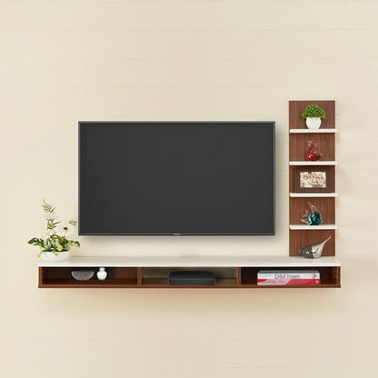 Meuble TV Mural Moderne avec Étagères Latérales