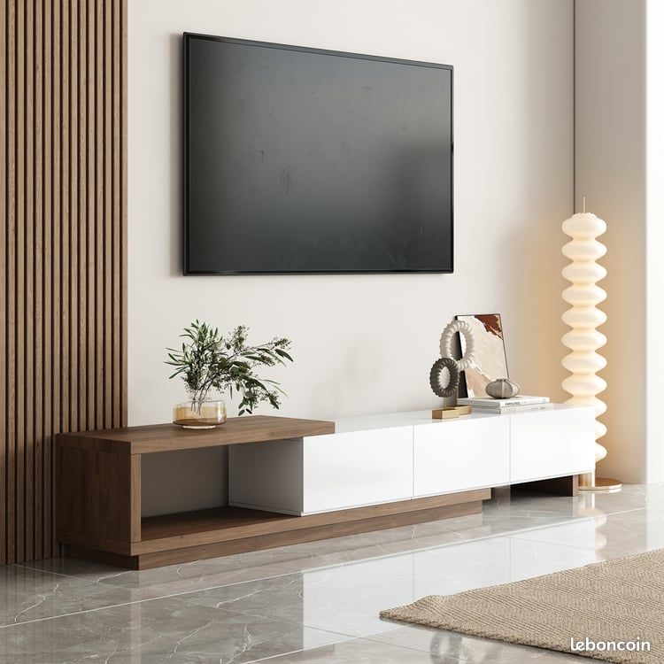 Meuble Télé Design Extensible Avec 3 Tiroirs (1790mm-2550mm