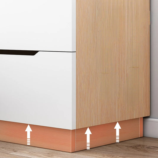 Table de Chevet Moderne 2 Tiroirs – Bois & Blanc